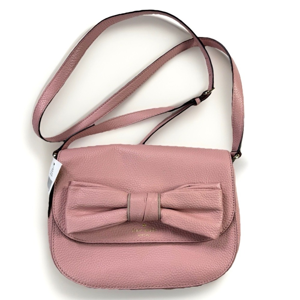 KATE SPADE ADELAIDE ROSEWOOD PLACE PINK BONETT Bow Handbag Satchel MSRP $259 NEW